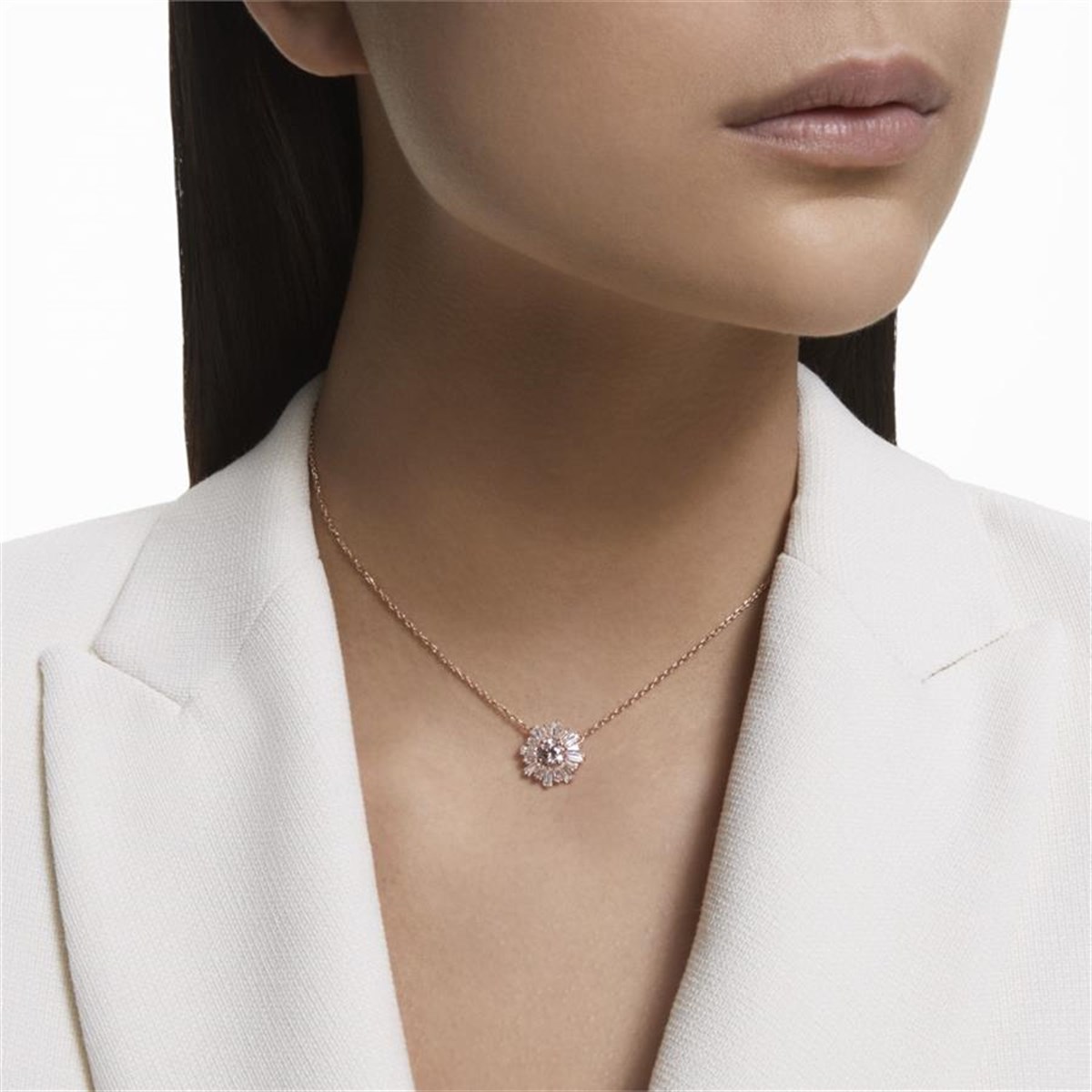 Sunshine Kolye Pembe Kristal Pembe Altın Kaplama