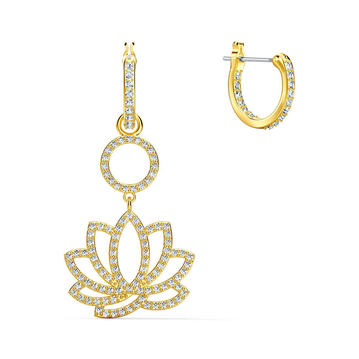 Swa Symbol: Çok Yönlü Küpe Lotus Yeşil, Altin Kaplama