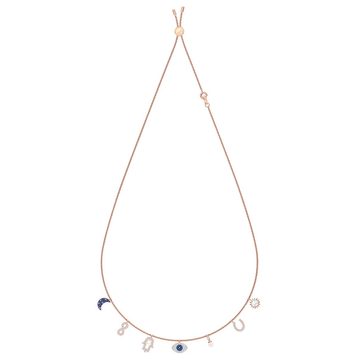 Swa Symbol:Kolye Charms Mavi, Pembe Altin Kaplama