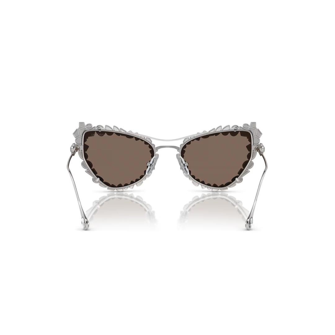 Swarovski2'si 1 arada klipsli güneş gözlüğü Çarpıcı, Kedi gözü modeli, SK7011, Beyaz
