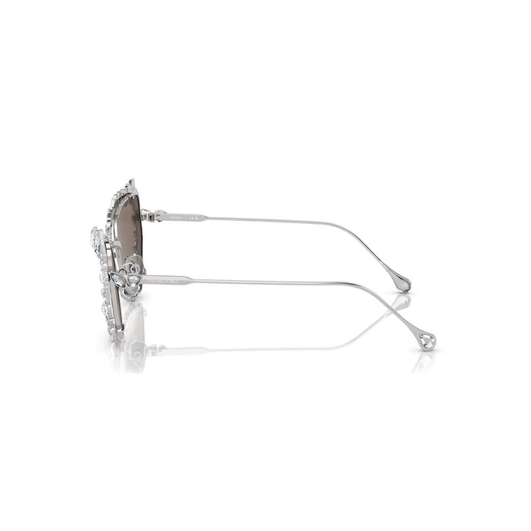 Swarovski2'si 1 arada klipsli güneş gözlüğü Çarpıcı, Kedi gözü modeli, SK7011, Beyaz