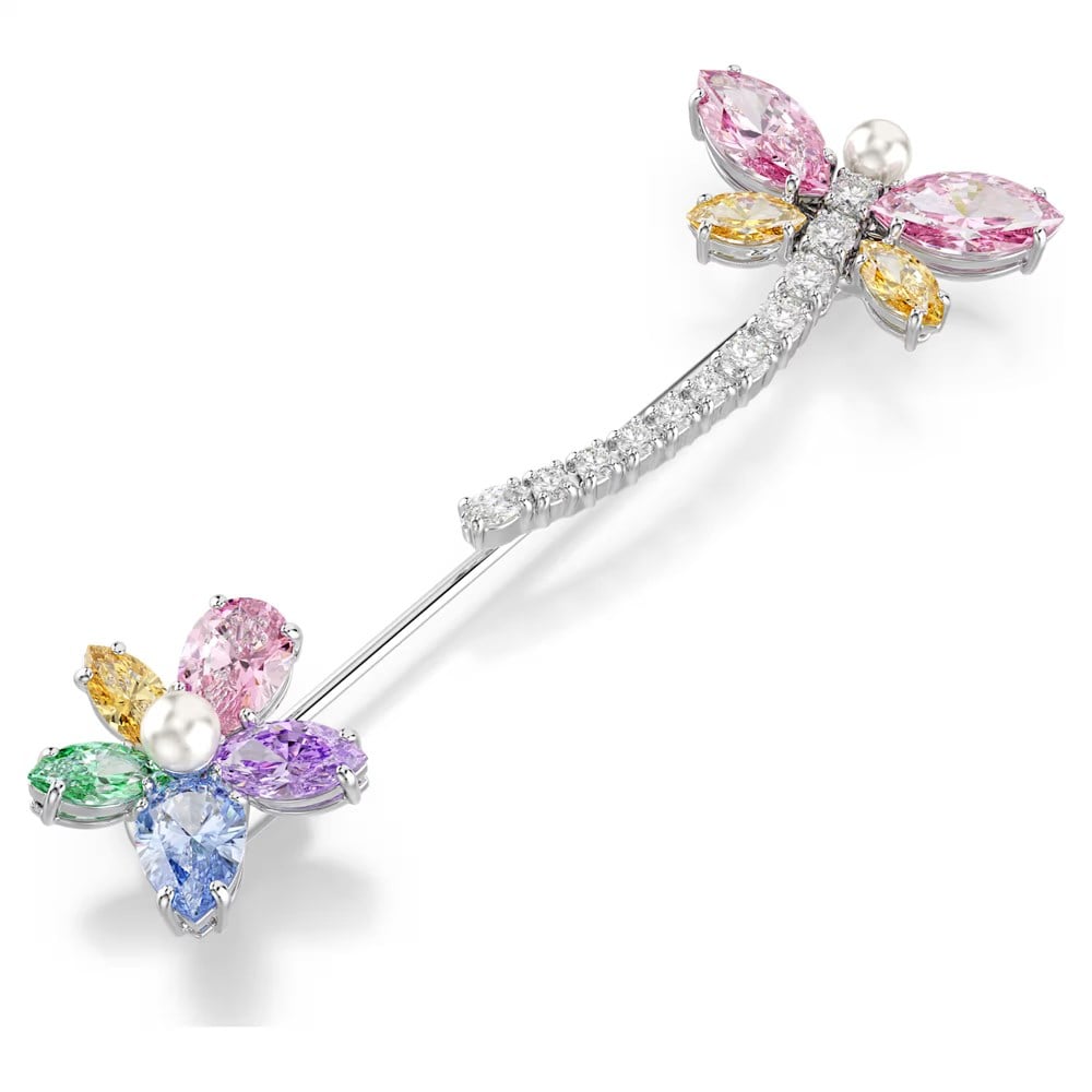 SwarovskiAriana Grande x Swarovski Broş Karışık kesimler, Yusufçuk, Çok renkli, Rodyum kaplama