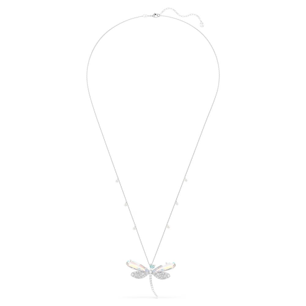 SwarovskiAriana Grande x Swarovski Kolye ve broş Kristal inci, Karışık kesimler, Yusufçuk, Beyaz, Rodyum kaplama