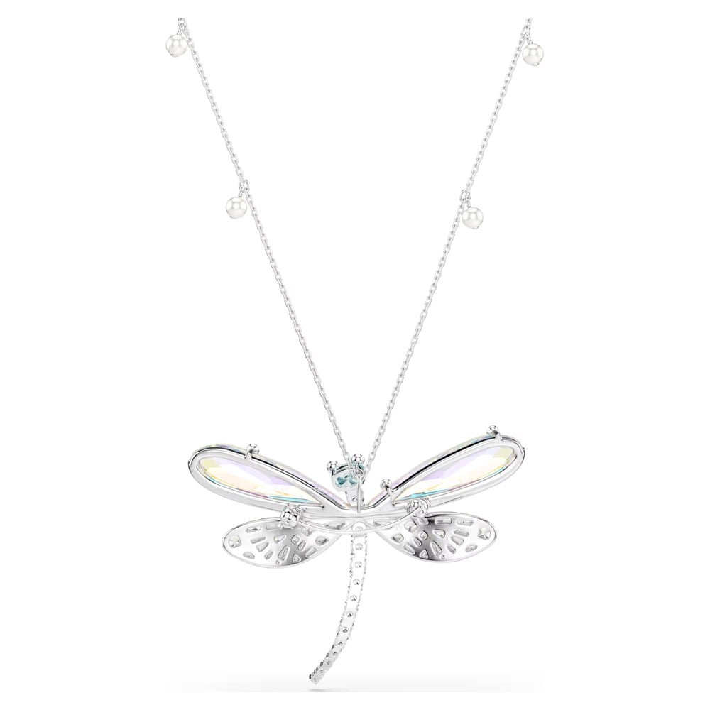 SwarovskiAriana Grande x Swarovski Kolye ve broş Kristal inci, Karışık kesimler, Yusufçuk, Beyaz, Rodyum kaplama