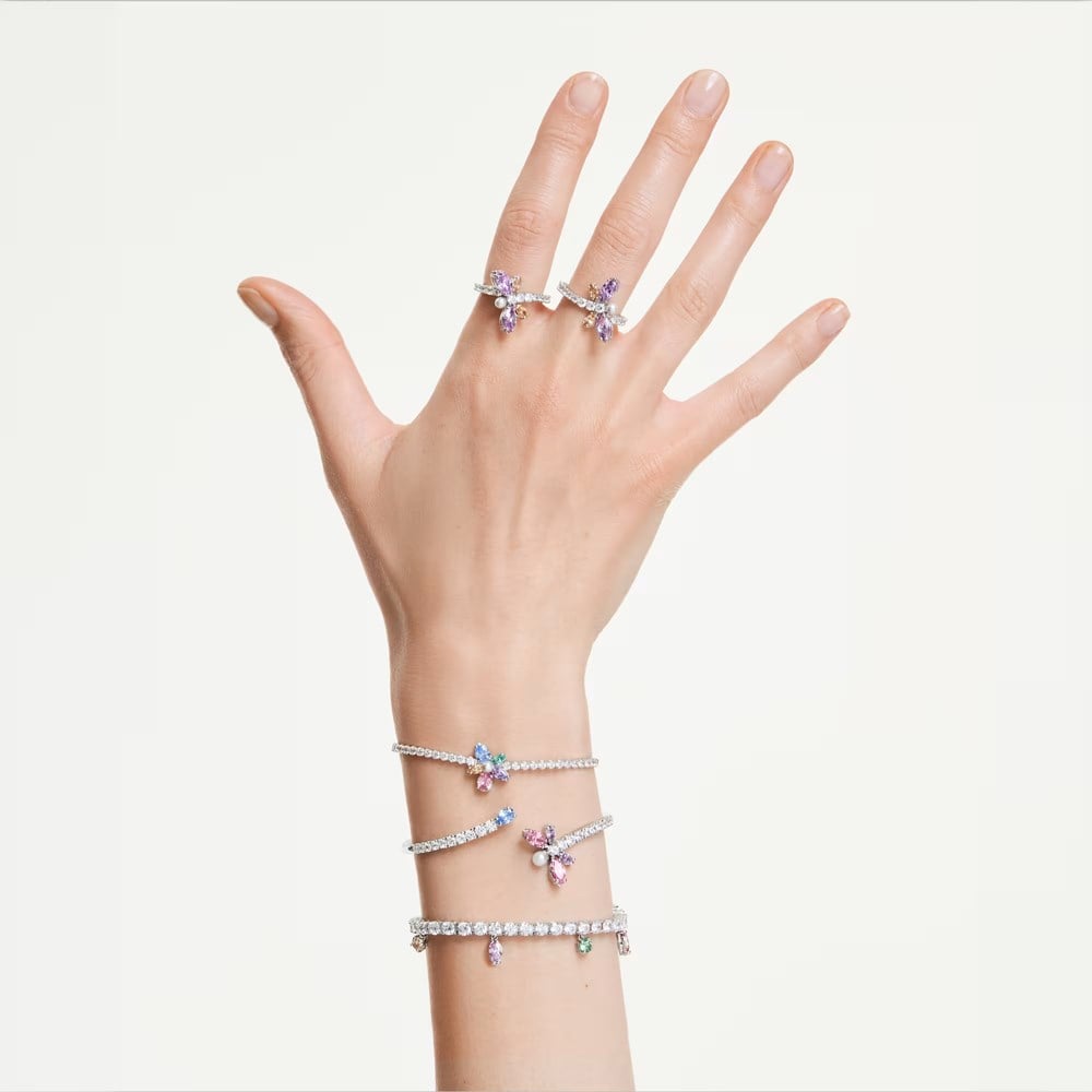 SwarovskiAriana Grande x Swarovski Motif Yüzük Karışık kesimler, Yusufçuk, Çok renkli, Rodyum kaplama
