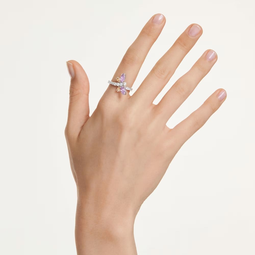 SwarovskiAriana Grande x Swarovski Motif Yüzük Karışık kesimler, Yusufçuk, Çok renkli, Rodyum kaplama