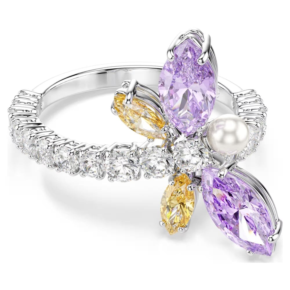 SwarovskiAriana Grande x Swarovski Motif Yüzük Karışık kesimler, Yusufçuk, Çok renkli, Rodyum kaplama