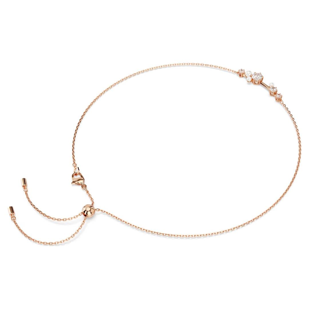 SwarovskiConstella Kolye Kristal inci, Yuvarlak kesimler, Beyaz, Pembe altın rengi kaplama