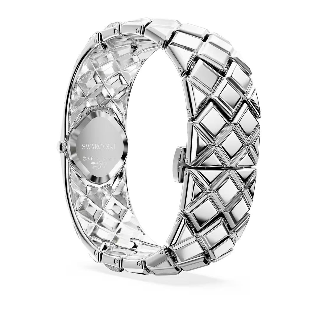 SwarovskiCuriosa Bangle Saat Kristal bileklik, Gümüş Rengi, Paslanmaz çelik