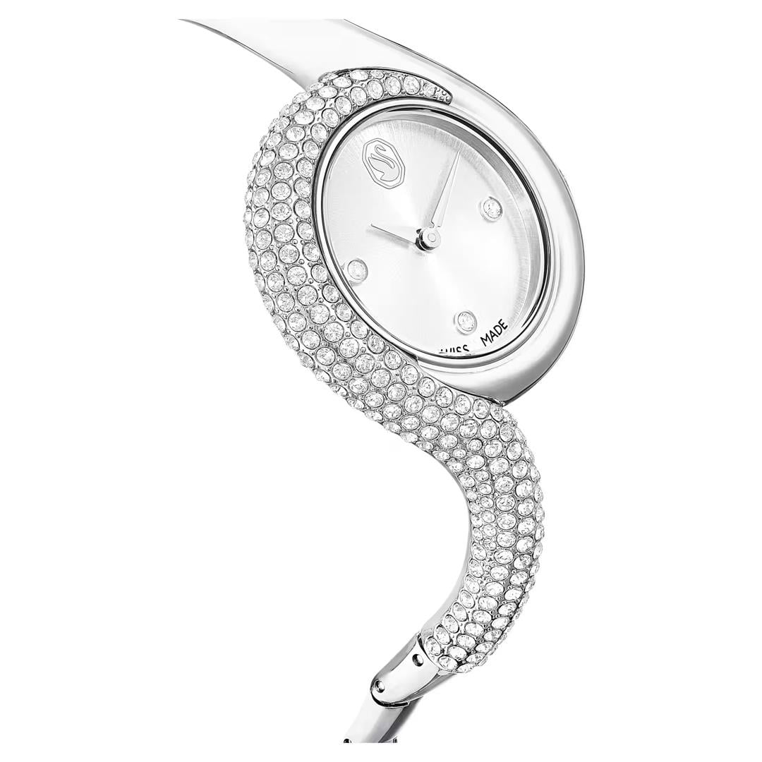SwarovskiDextera Asymmetric Saat İsviçre Üretimi, Metal bileklik, Gümüş Rengi, Paslanmaz çelik
