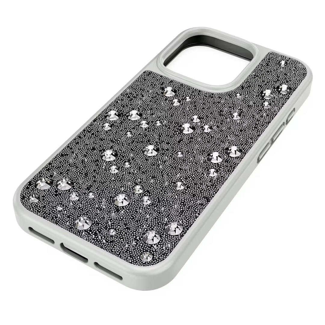 SwarovskiHigh Akıllı Telefon Kılıfı Serpiştirilmiş tasarım, iPhone® 16 Pro, Gümüş Rengi