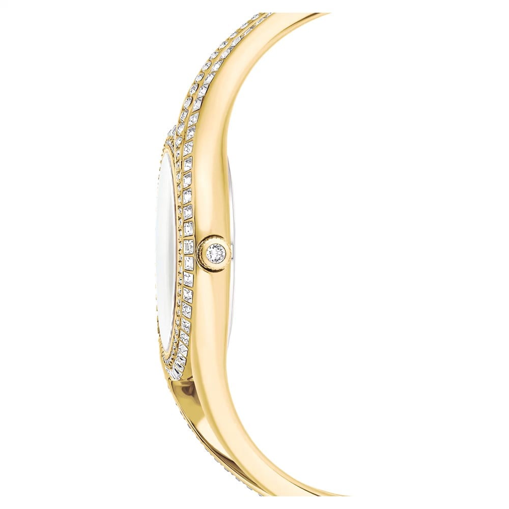 SwarovskiHyperbola bangle Saat İsviçre Üretimi, Metal bileklik, Altın Rengi, Altın rengi yüzey