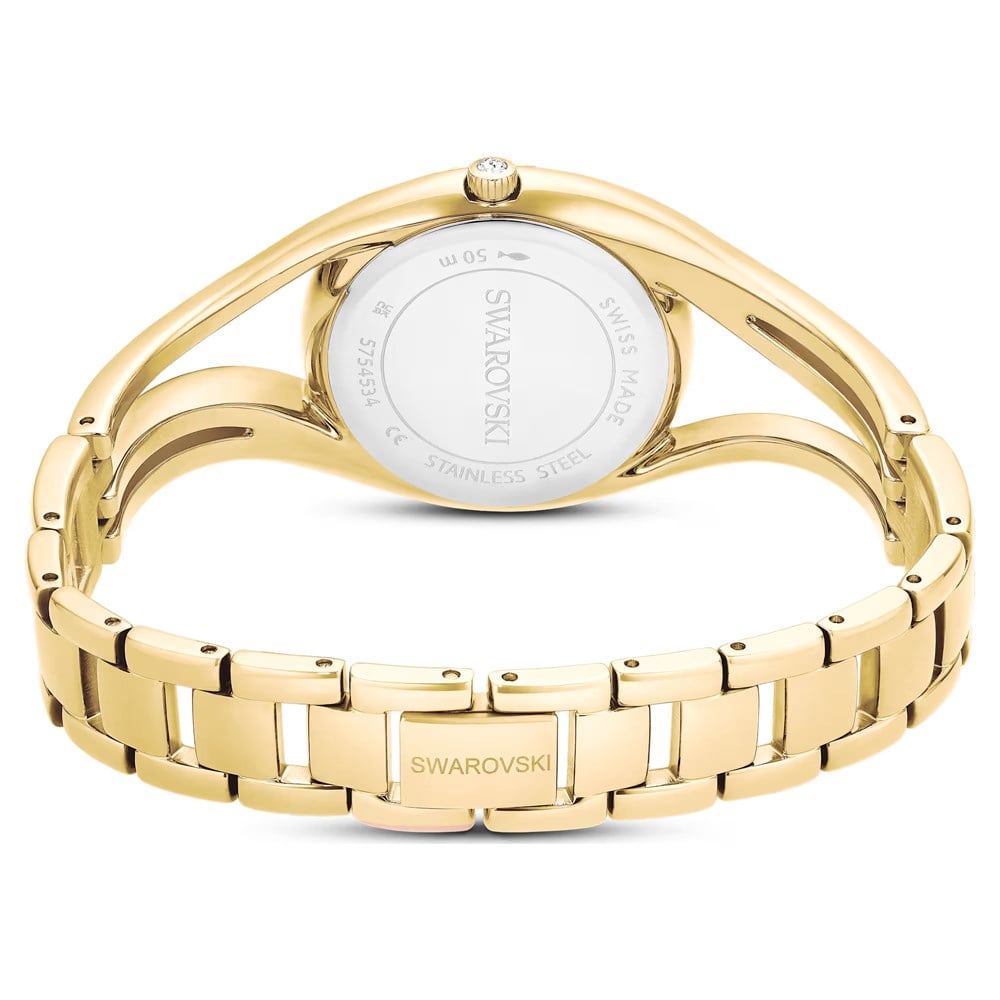 SwarovskiHyperbola bangle Saat İsviçre Üretimi, Metal bileklik, Altın Rengi, Altın rengi yüzey