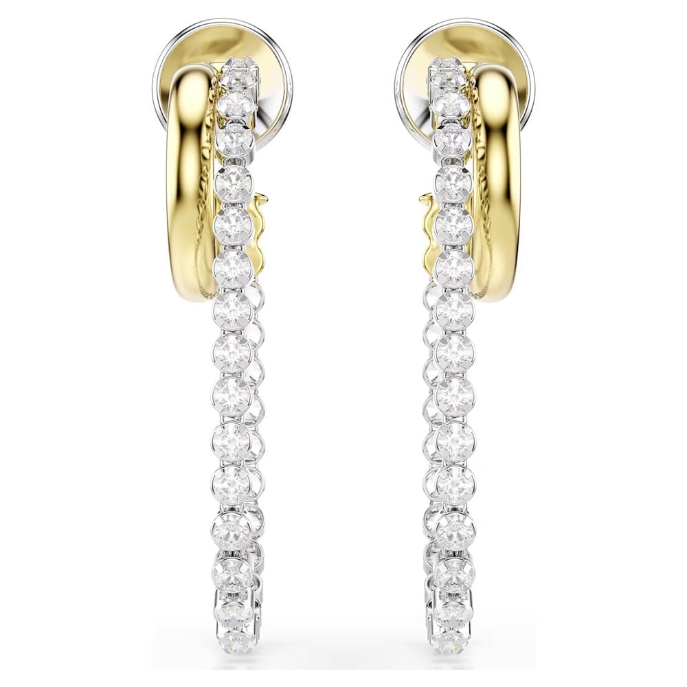 SwarovskiHyperbola Küpeler Yuvarlak kesim, Beyaz, Karışık metal yüzey