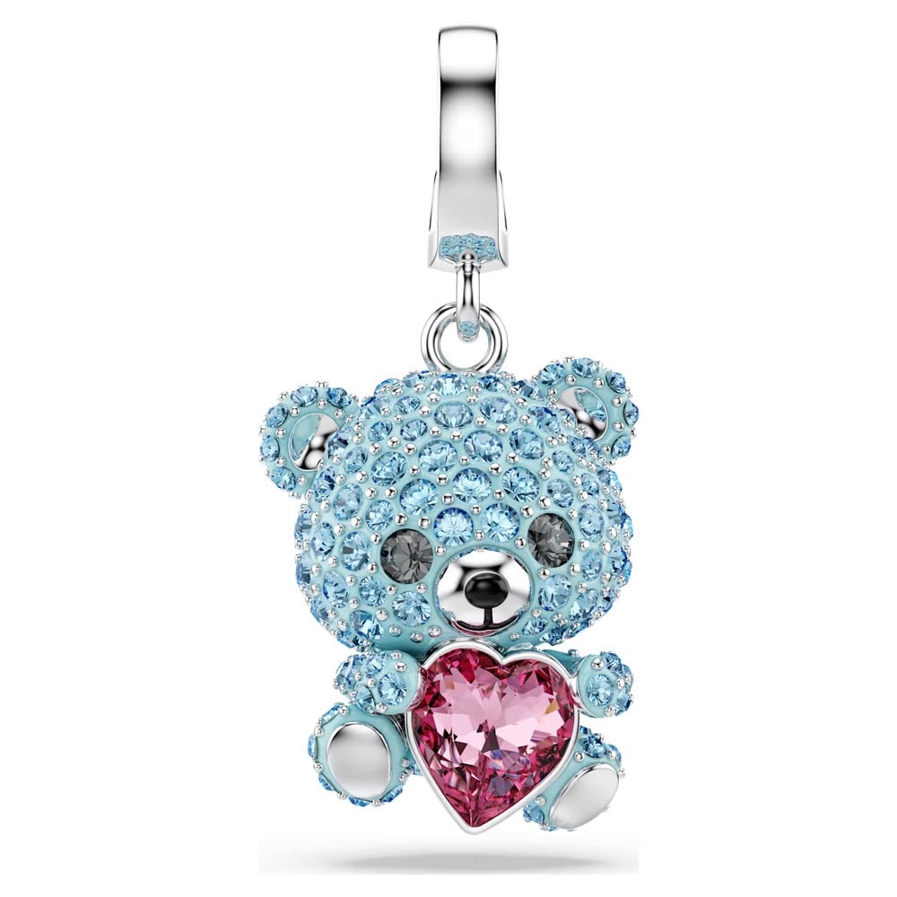 SwarovskiIdyllia Charm Karışık kesimler, Ayıcık, Mavi, Rodyum kaplama