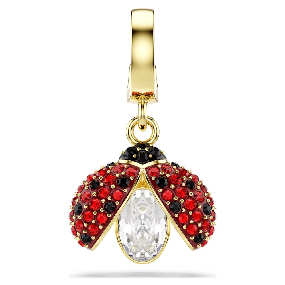 SwarovskiIdyllia Charm Karışık kesimler, Uğur böceği, Kırmızı, 18k altın rengi yüzey