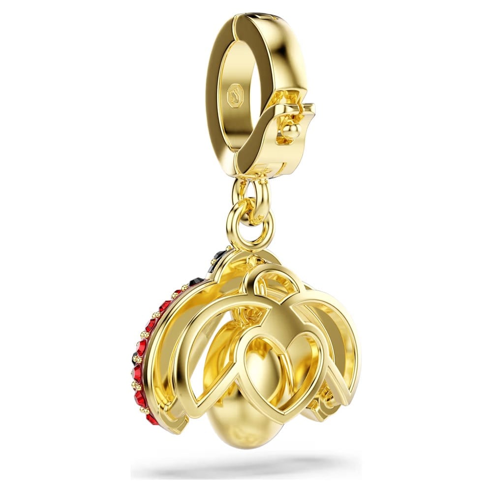 SwarovskiIdyllia Charm Karışık kesimler, Uğur böceği, Kırmızı, 18k altın rengi yüzey