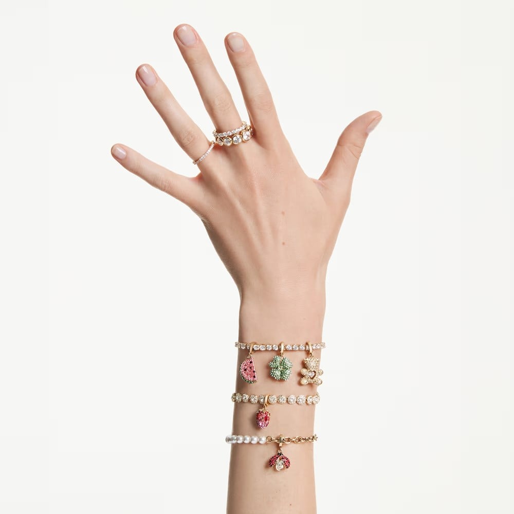 SwarovskiIdyllia Charm Karışık kesimler, Uğur böceği, Kırmızı, 18k altın rengi yüzey