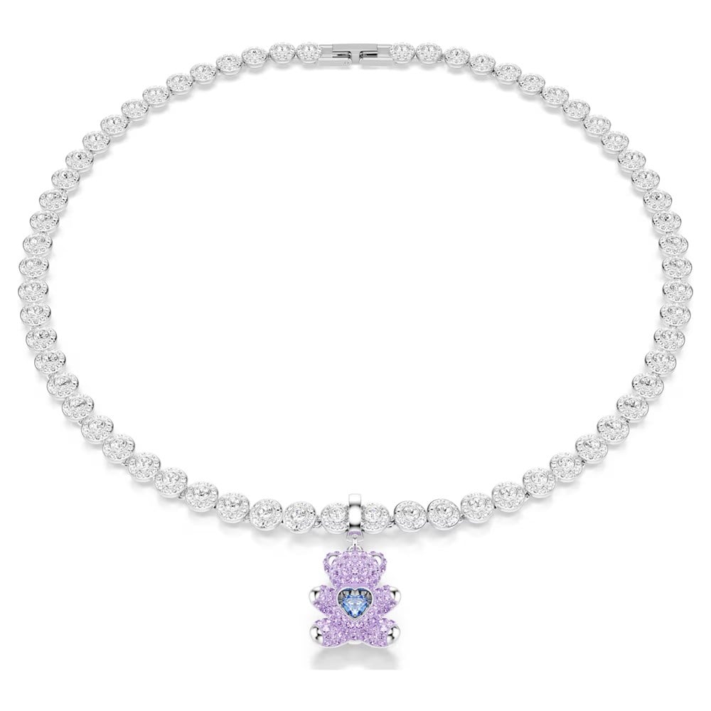 SwarovskiIdyllia Charm Karışık kesimler, Ayıcık, Mor, Rodyum kaplama