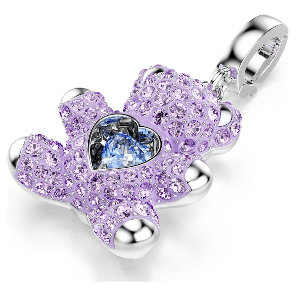 SwarovskiIdyllia Charm Karışık kesimler, Ayıcık, Mor, Rodyum kaplama