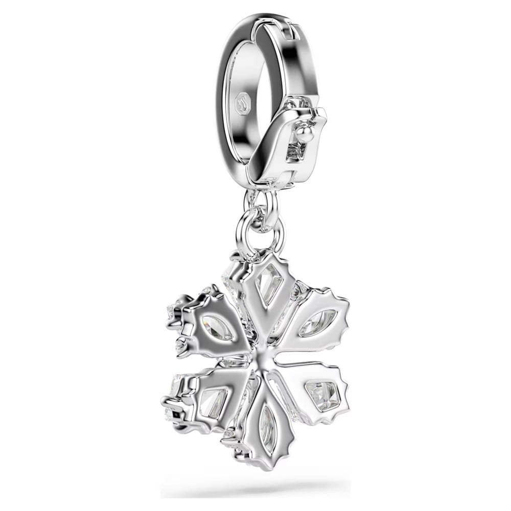SwarovskiIdyllia Charm Karışık kesimler, Kar tanesi, Beyaz, Rodyum kaplama