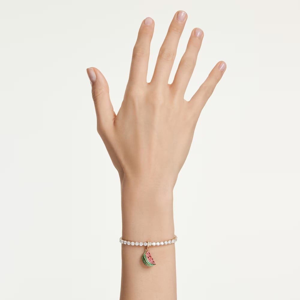 SwarovskiIdyllia Charm Karışık kesimler, Karpuz, Çok renkli, 18k altın rengi yüzey