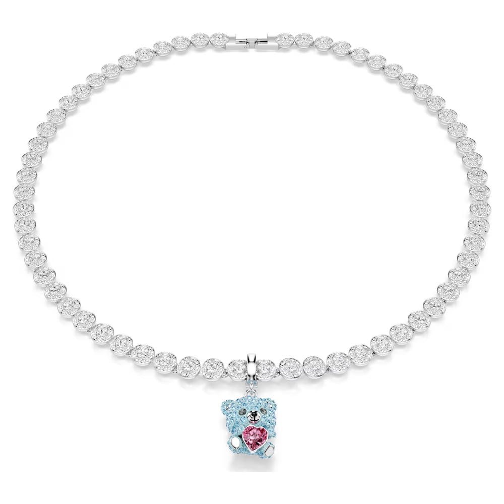 SwarovskiIdyllia Charm Karışık kesimler, Ayıcık, Mavi, Rodyum kaplama