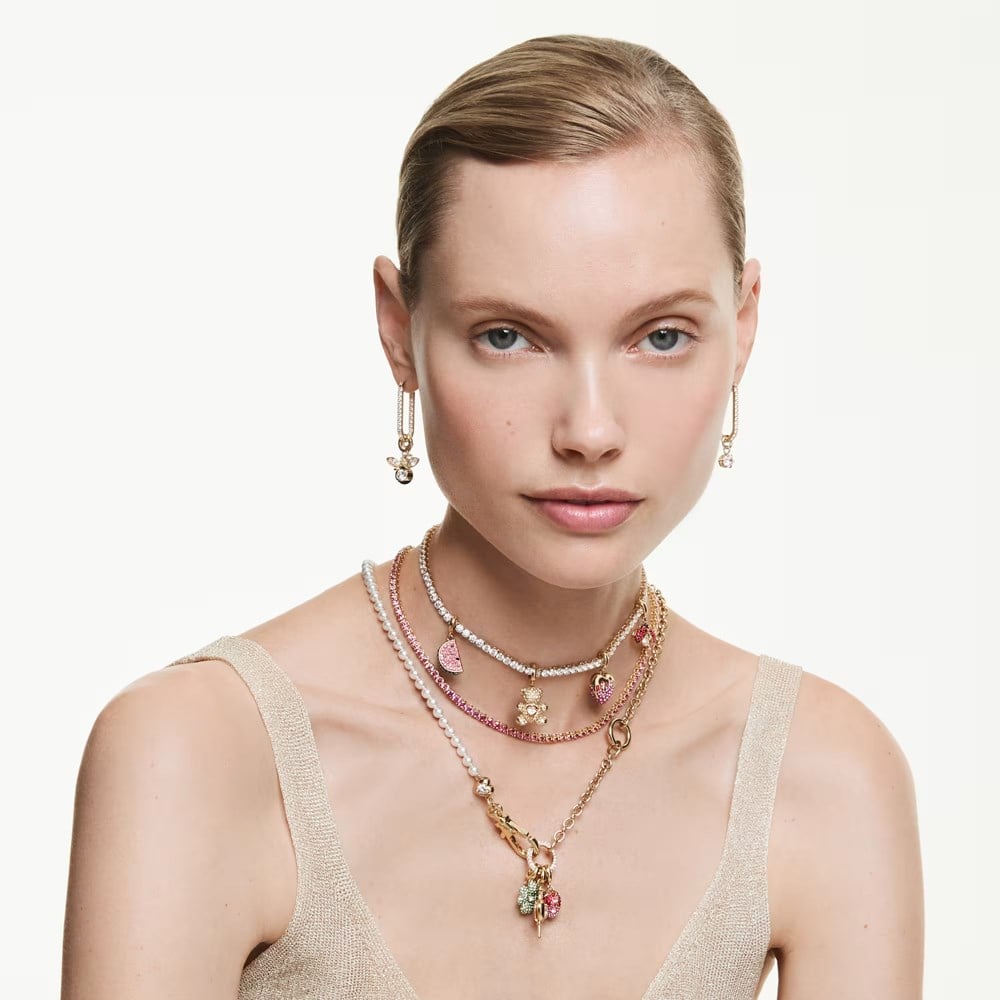 SwarovskiIdyllia Charm Karışık kesimler, Karpuz, Çok renkli, 18k altın rengi yüzey