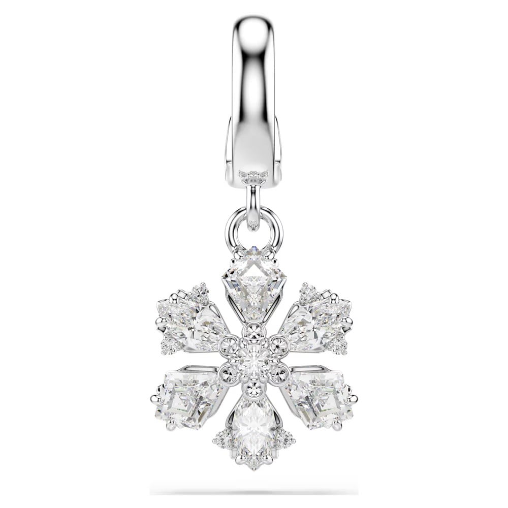 SwarovskiIdyllia Charm Karışık kesimler, Kar tanesi, Beyaz, Rodyum kaplama