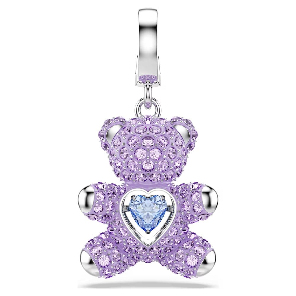 SwarovskiIdyllia Charm Karışık kesimler, Ayıcık, Mor, Rodyum kaplama