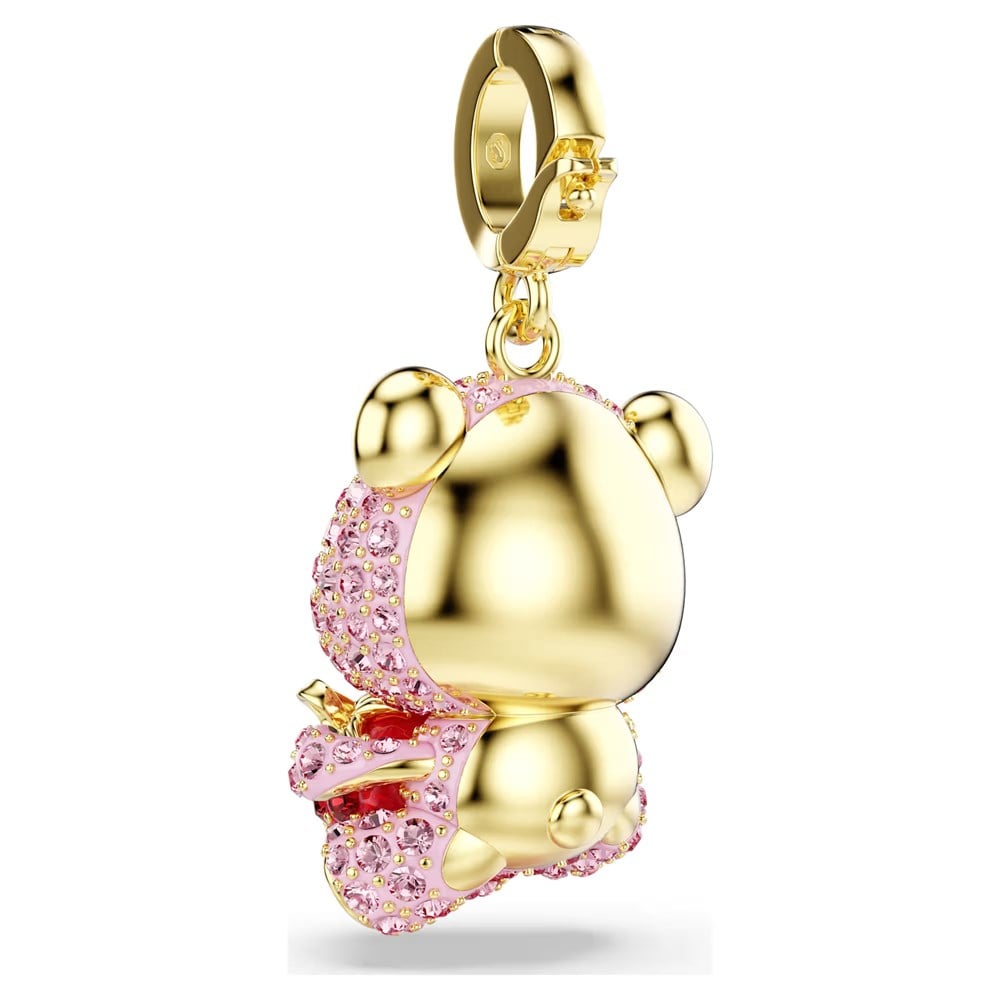 SwarovskiIdyllia Charm Karışık kesimler, Ayıcık, Pembe, 18k altın rengi yüzey