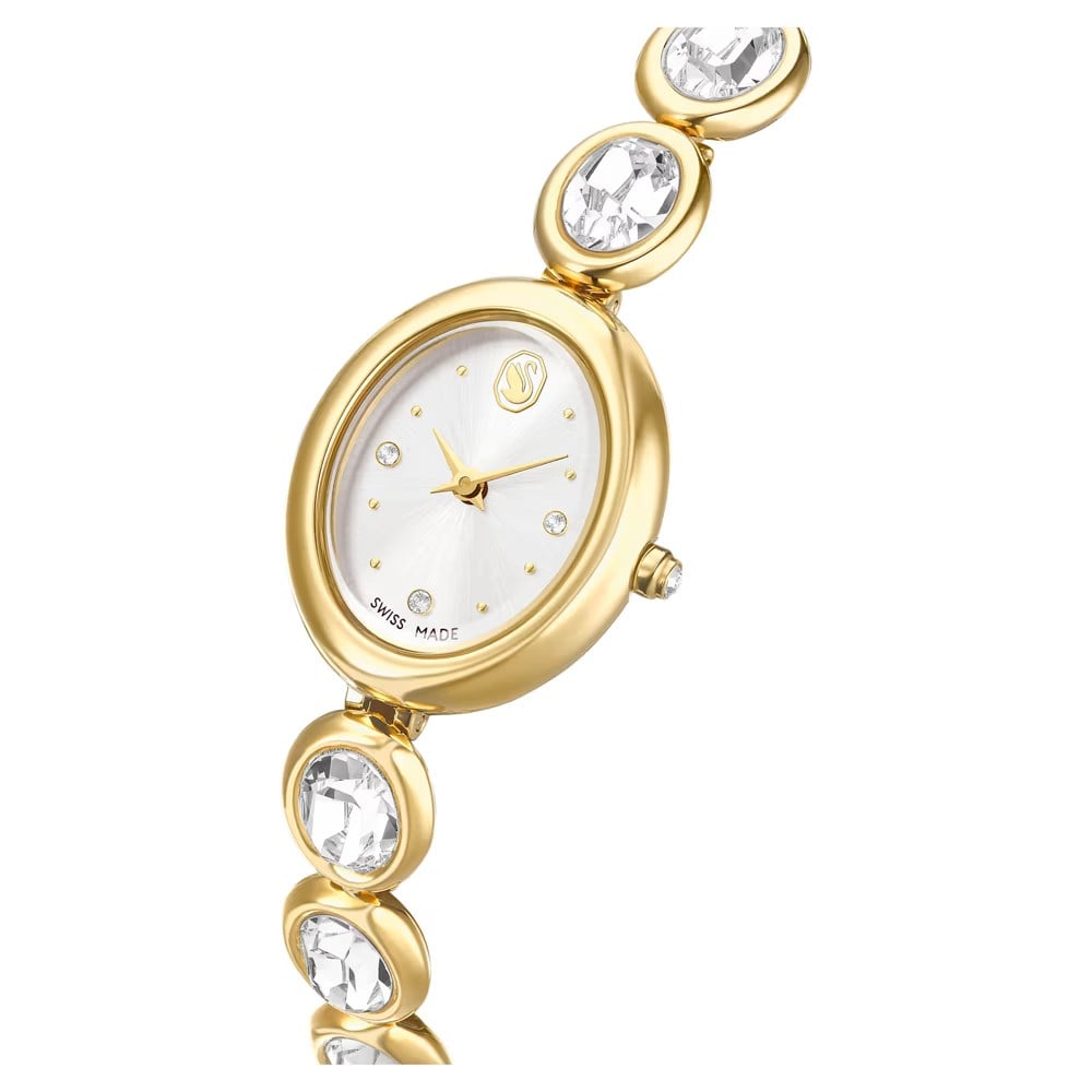 SwarovskiImber oval Saat İsviçre Üretimi, Metal bileklik, Altın Rengi, Altın rengi yüzey