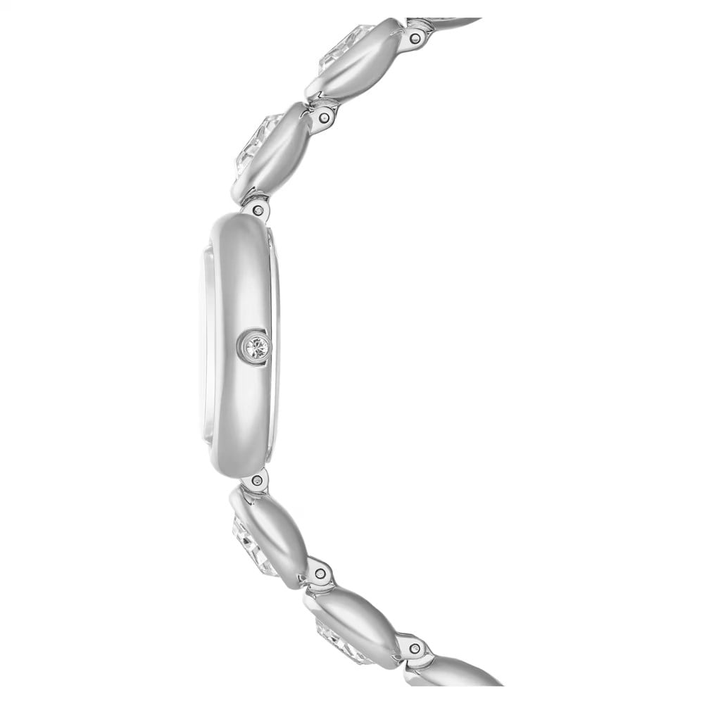 SwarovskiImber oval Saat İsviçre Üretimi, Metal bileklik, Gümüş Rengi, Paslanmaz çelik