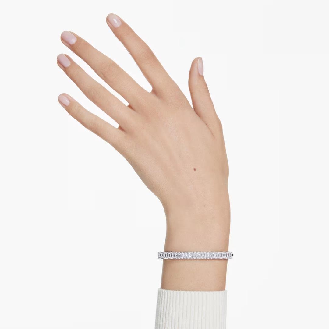 SwarovskiMatrix Bileklik Baget kesim, Sekizgen şekil, Beyaz, Rodyum kaplama