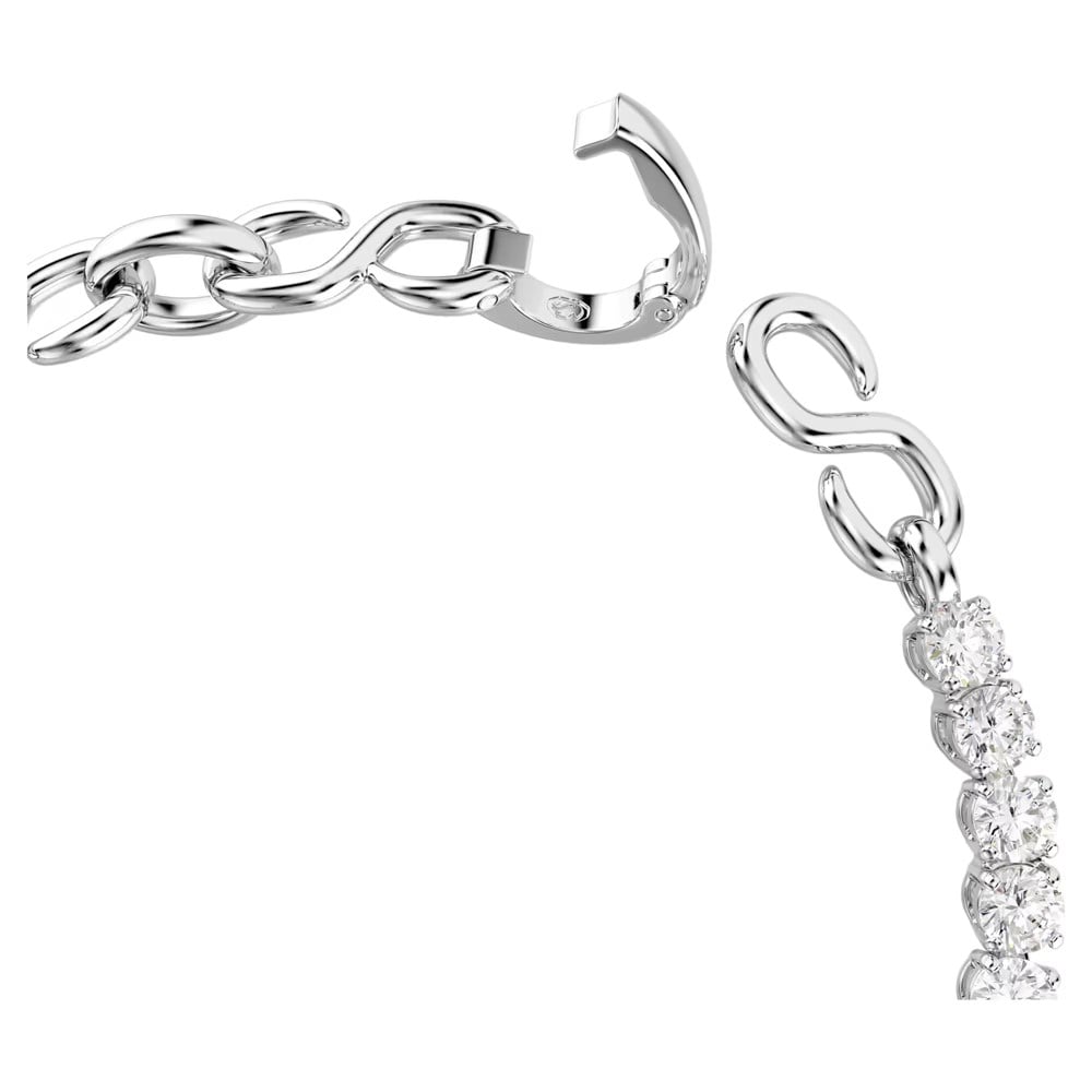 SwarovskiMatrix Bileklik Yuvarlak kesim, Beyaz, Rodyum kaplama