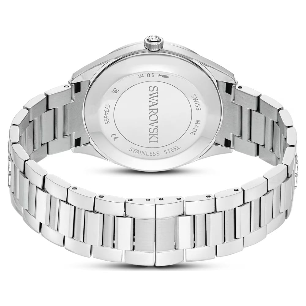 SwarovskiMatrix date Saat İsviçre Üretimi, Metal bileklik, Gümüş Rengi, Paslanmaz çelik