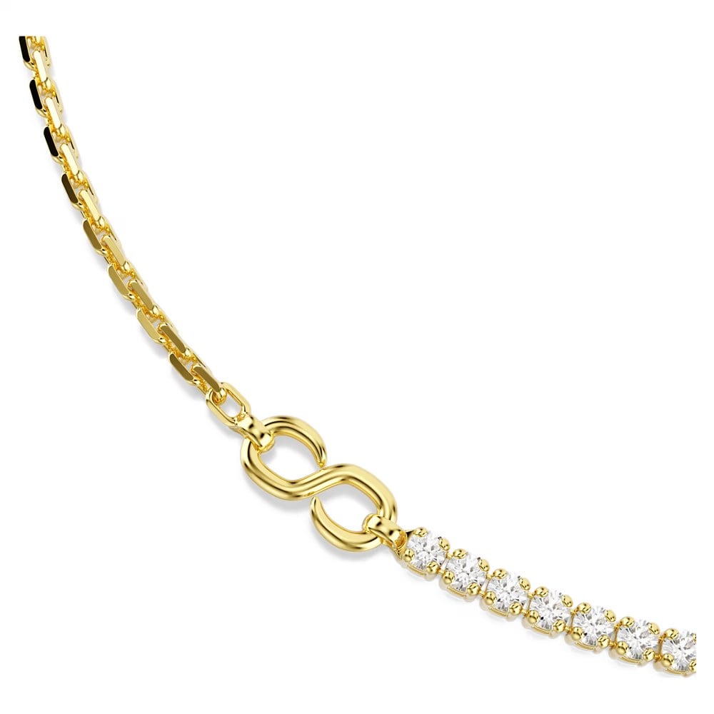 SwarovskiMatrix Kolye Yuvarlak kesim, Beyaz, 18k altın rengi yüzey
