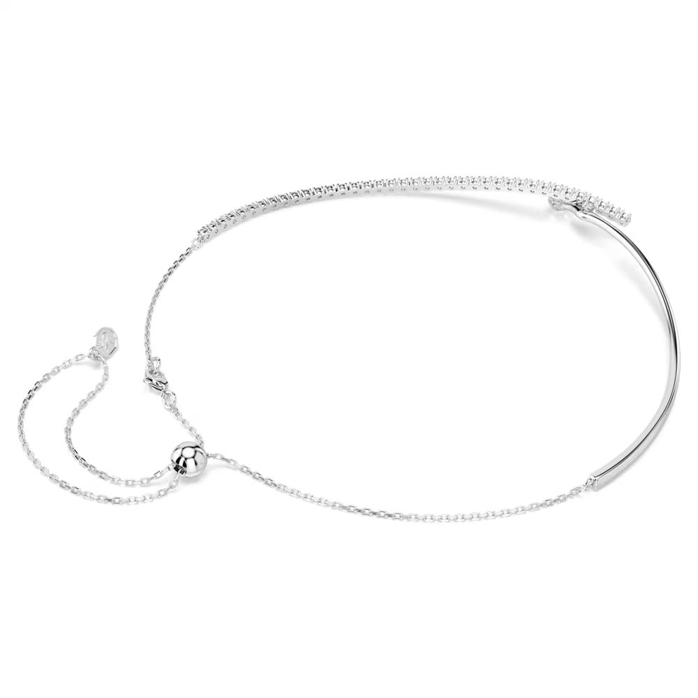 SwarovskiMatrix Kolye Yuvarlak kesim, Beyaz, Rodyum kaplama