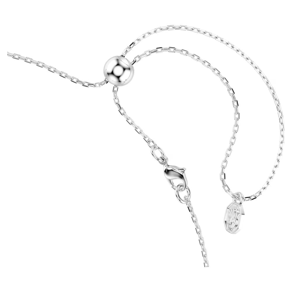 SwarovskiMatrix Kolye Yuvarlak kesim, Beyaz, Rodyum kaplama