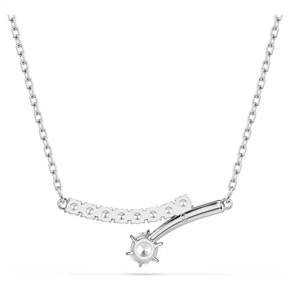 SwarovskiMatrix Kolye Yuvarlak kesim, Beyaz, Rodyum kaplama