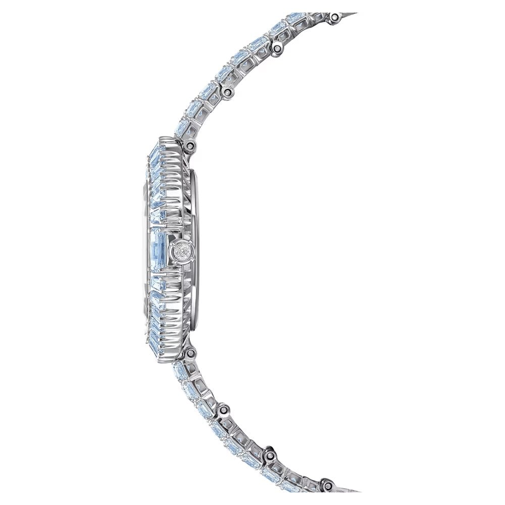 SwarovskiMatrix octagon Saat Baget kesim, Metal bileklik, Mavi, Paslanmaz çelik
