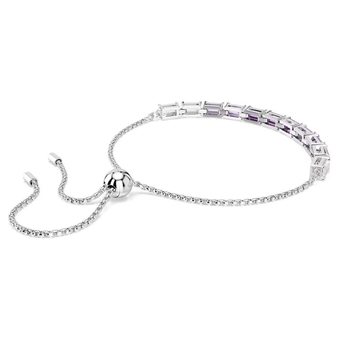 SwarovskiMatrix Tennis bileklik Baget kesim, Mor, Rodyum kaplama