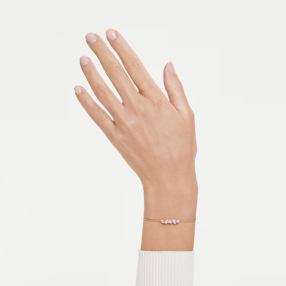 SwarovskiMesmera Bileklik Karışık kesimler, Beyaz, 18k pembe altın rengi yüzey