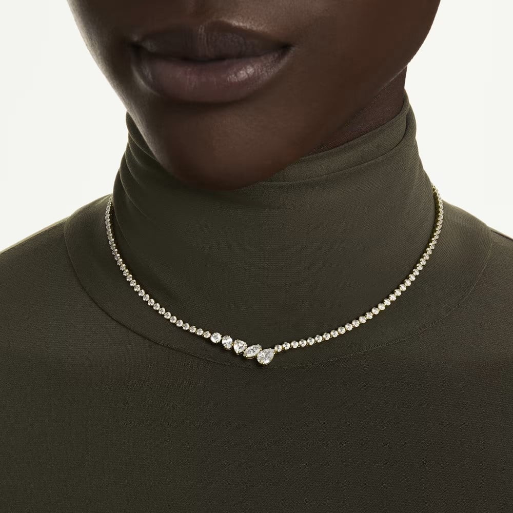 SwarovskiMesmera Kolye Karışık kesimler, Beyaz, 18k altın rengi yüzey