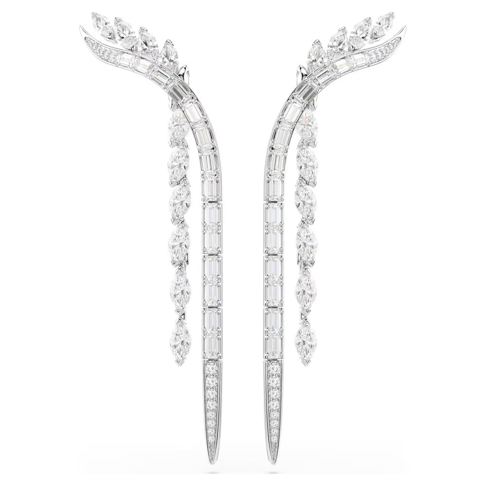 SwarovskiMesmera Küpeler Karışık kesimler, Beyaz, Rodyum kaplama