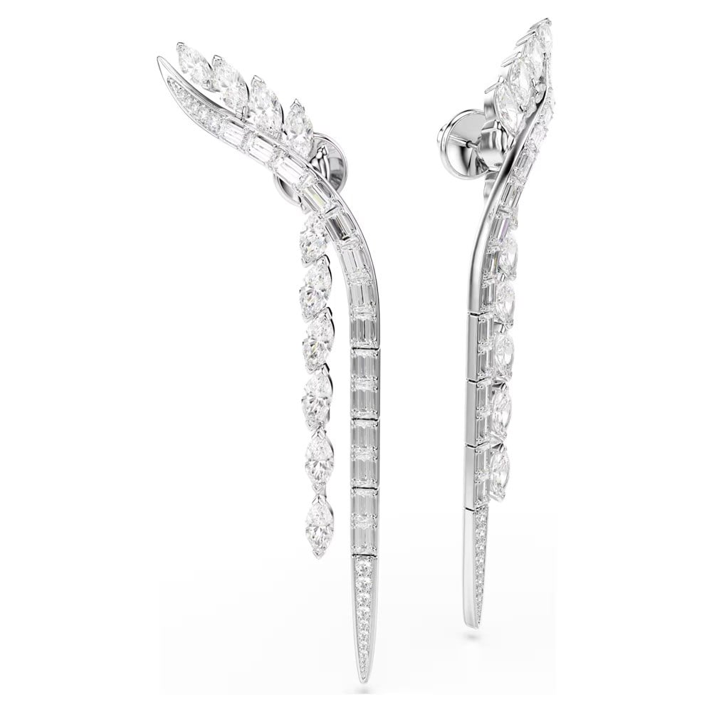SwarovskiMesmera Küpeler Karışık kesimler, Beyaz, Rodyum kaplama