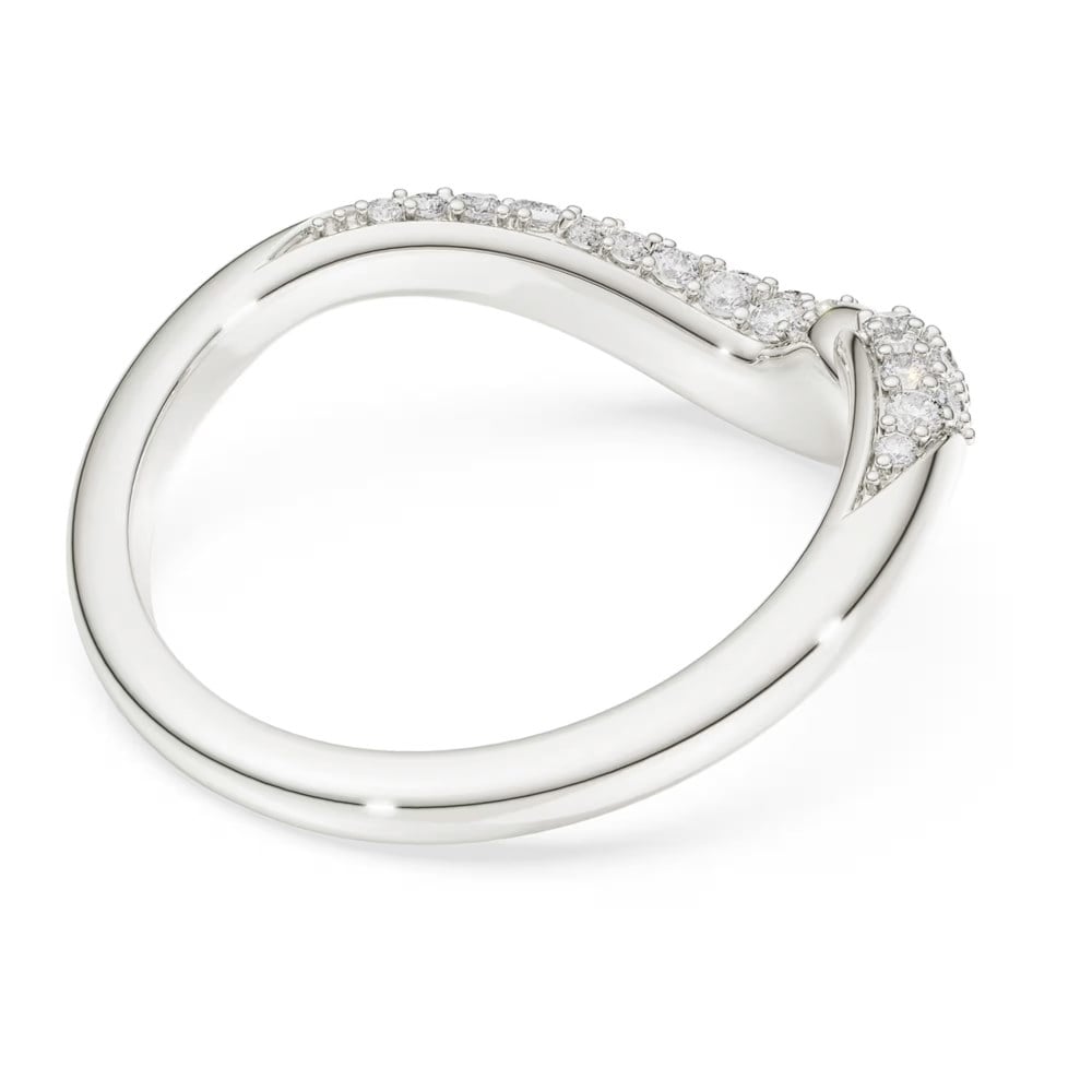 SwarovskiSwarovski Classica Açık Yüzük Yuvarlak kesim, Beyaz, Saf gümüş