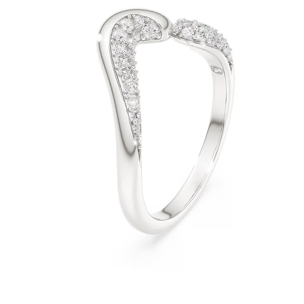 SwarovskiSwarovski Classica Açık Yüzük Yuvarlak kesim, Beyaz, Saf gümüş