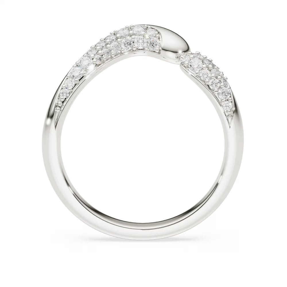SwarovskiSwarovski Classica Açık Yüzük Yuvarlak kesim, Beyaz, Saf gümüş