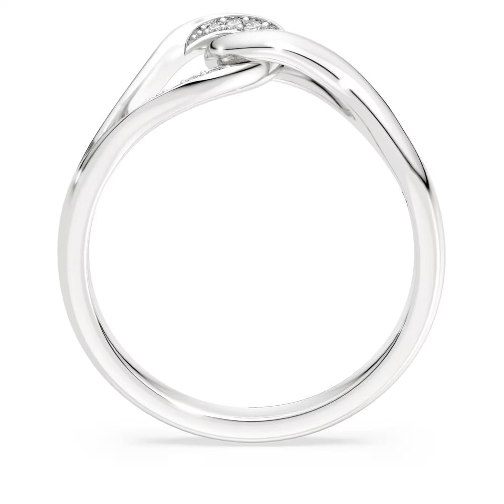 SwarovskiSwarovski Classica Yüzük Yuvarlak kesim, İç içe geçmiş, Beyaz, Saf gümüş